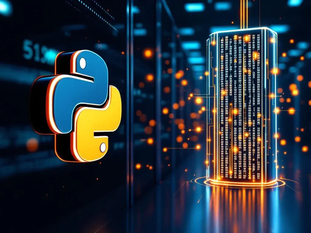 Сравнение Python-драйверов для ClickHouse: концептуальное изображение, показывающее несколько путей передачи данных от логотипа Python к базе данных ClickHouse, символизируя выбор оптимального решения для enterprise-задач.